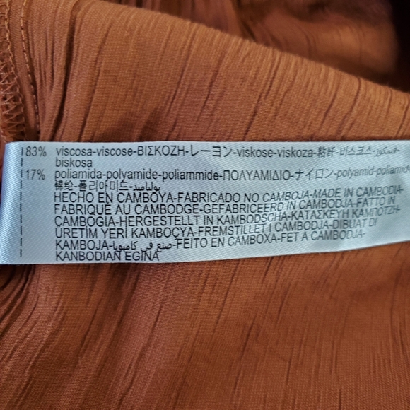 Zara Wide Leg Hi-Rise Pants Size L Gauzy Elastic Waist Pull-on with Pockets Long - Picture 12 of 14